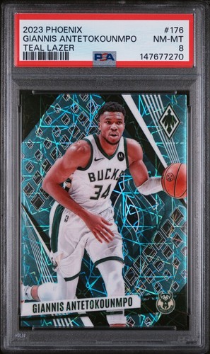 2023 Panini Phoenix Giannis Antetokounmpo Teal Lazer PSA 8 #176