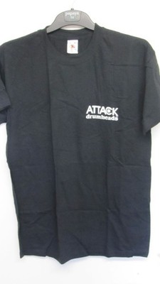 Attack Drum Heads T-Shirt, Baumwolle, mittlere Größe, schwarz