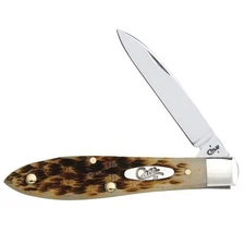 Case XX Tony Bose Knife - Amber Bone SS Tear Drop Case - Real Bone Handle 00246