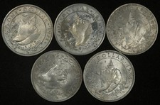 LOT OF (5) 1966-1971 BAHAMAS $1 SILVER UNCIRCULATED .4666oz x5 = 2.333oz ASW