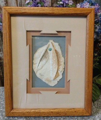 VTG Raised 3D Feathers Paper Mold Casting 49of 250 Frame 9'' X 11''  Bill Coffelt