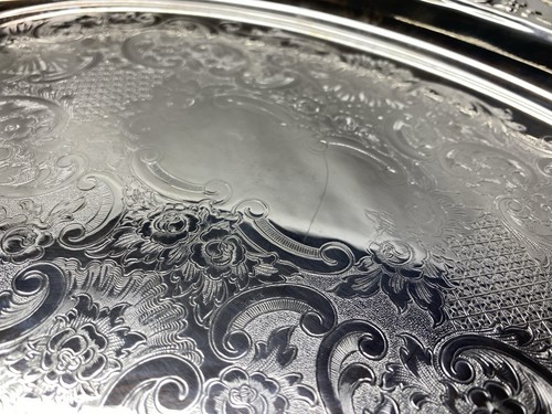 Towle 17” Old Master Oval Platter Silverplate Silver Plate Embossed 4071 Vintage - Picture 13 of 13