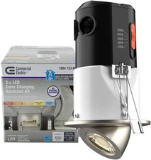  4 PACK Commercial Electric Downlight 3" Recessed LED Gimbal Brushed Nickel