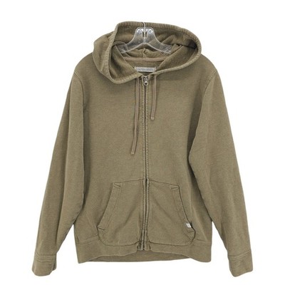 OUTERKNOWN Men's Hoodie Full Zip Green Hemp Organic Cotton Size SMALL