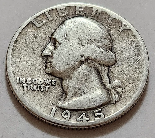 1945 D Washington Quarter 90% Silver          X49