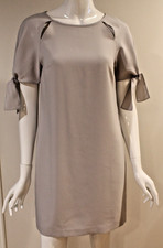 Banana Republic Women's Grey Crepe Short Sleeve Dress With Ties - Size XS
