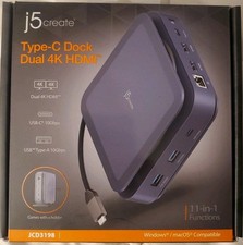 J5create USB-C Dual 4K HDMI Docking Station