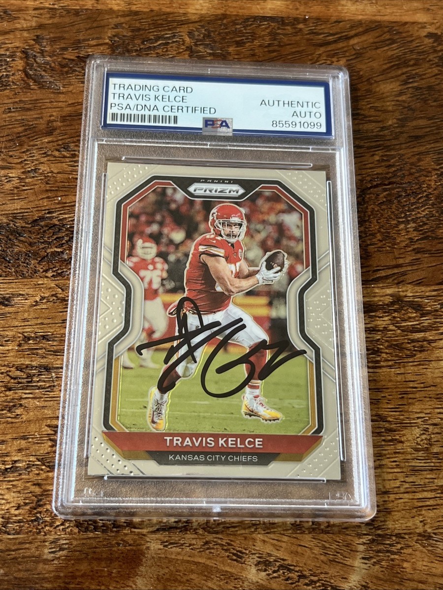 Travis Kelce IP Signed Prizm Card PSA DNA Coa Slab Chiefs