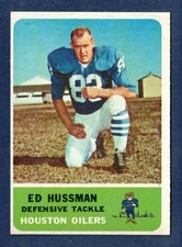 1962 Fleer Ed Hussman #55 Houston Oilers NM