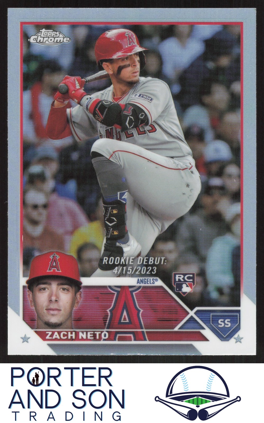 Zach Neto RC Refractor 2023 Topps Chrome Update #USC34 Angels Baseball Card