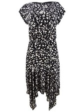 Vince Camuto Women's Printed Handkerchief-Hem Dress