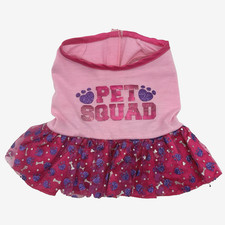 Build A Bear Promise Pets Squad Pink Purple Glitter Dress Cat Paw Outfit - READ