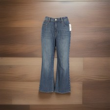 GAP Denim Wide Leg Jeans Women  s 14/32R Medium Wash Studded Side Detail NWT