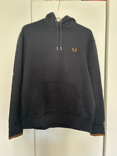 Fred Perry TIPPED HOODED SWEATSHIRT Size:L Colour:NAVY/CARAMEL