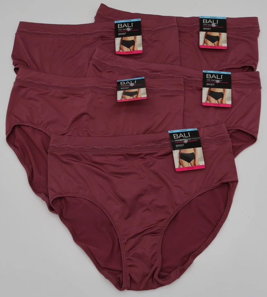 Bali Women's One Smooth U Modern Microfiber Brief Panty Berry Red Small Lot of 5 - Image 4 of 4