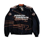 Harley Davidson Screamin' Eagle Racing Bomber Jacket Men's Size XL Black Orange