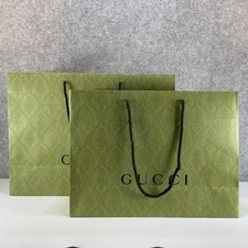 Gucci grandi shopping bag verde modello damascato in rilievo lotto di 2 autentiche
