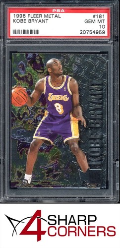 1996 FLEER METAL #181 KOBE BRYANT RC LAKERS HOF PSA 10