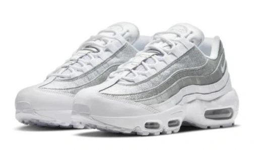 DH3857-100 Nike Air Max 95 bianco argento metallizzato W donna 36 1/2 - Immagine 2 di 2