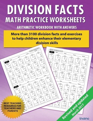 Division Facts Math Practice Worksheet Arithmetic Workbook With Answers: Dai...