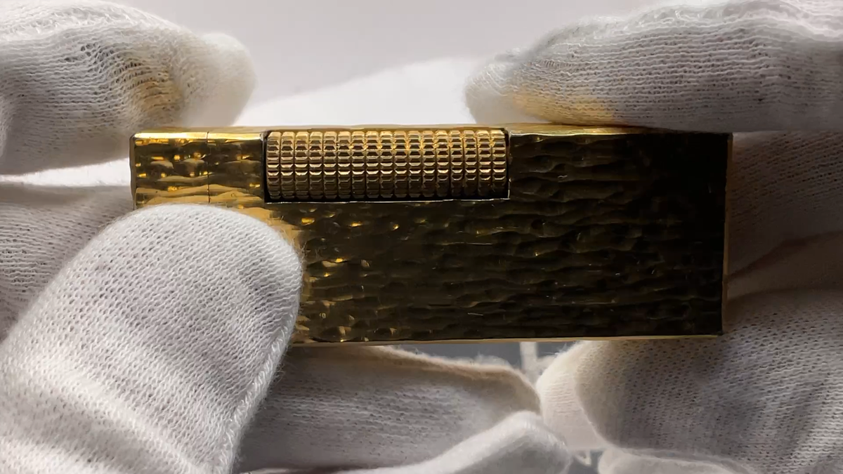 dunhill ゴールド テクスチャー仕上げ Dunhill Lighter Gold Bark Pattern-Ultrasonically