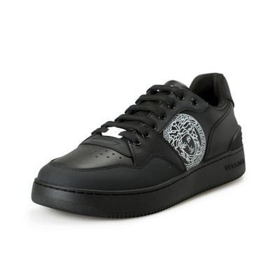 Versace Men's Medusa Logo Black Leather Sneakers Shoes US 10 IT 43