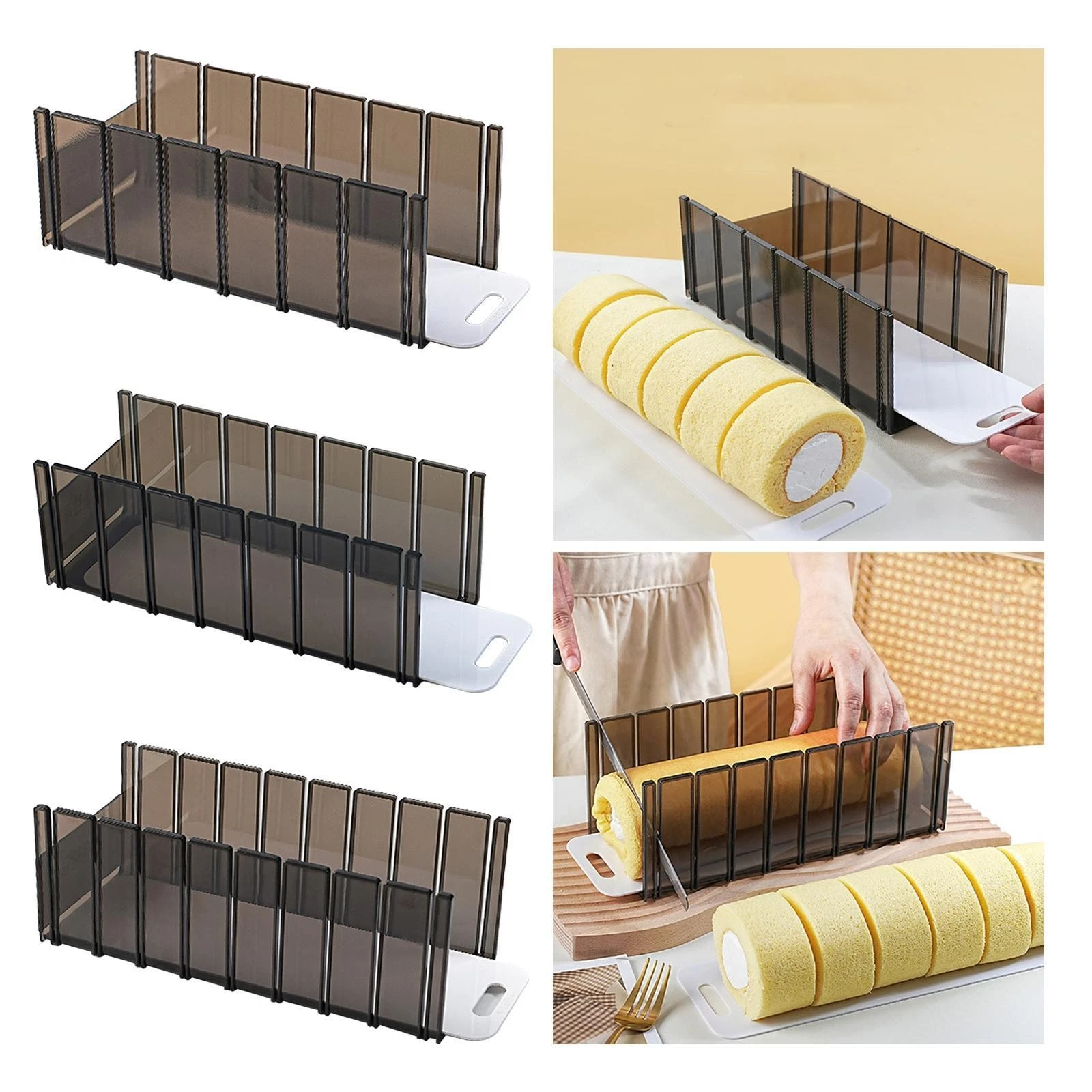 Swiss Roll Cutting Mold Pastry Cutter Kitchen Tool with Pad Food Grade Baking