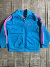 Puma Blue with Pink Puma Zip-up Jacket Size 18 Months Toddler Lightweight