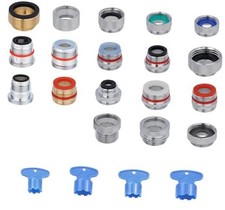 18pcs Faucet Adapter Kit Brass Metal Faucet Aerator Adapter Set, Male Female