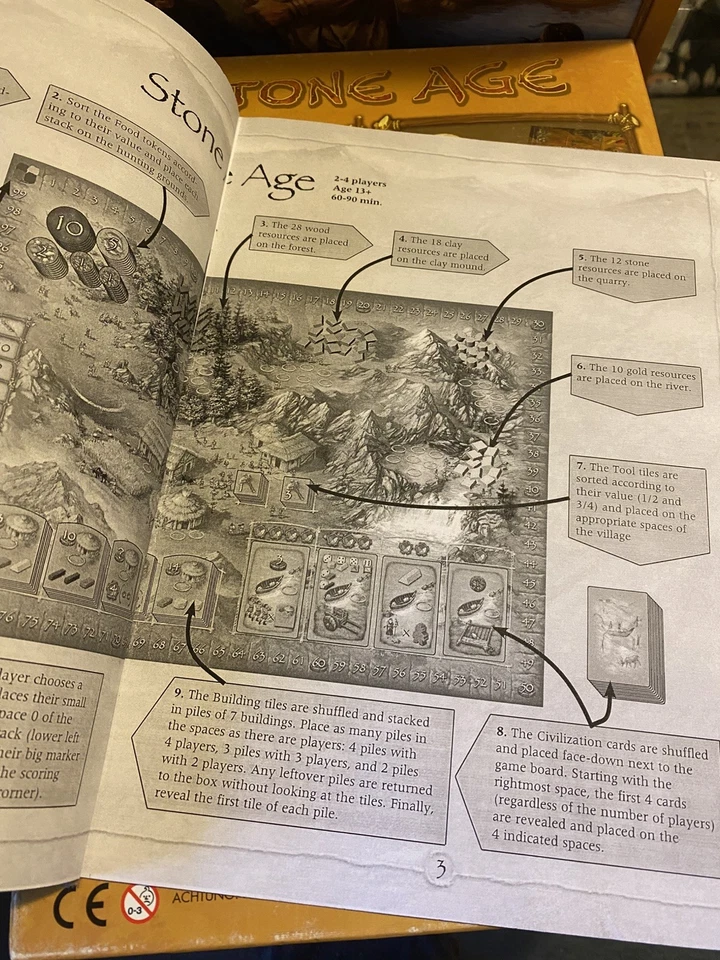 Stone Age : Board Game : 1-4 players. English printed rules* - Image 3 of 4
