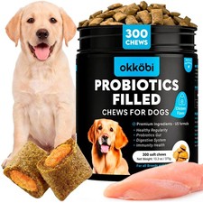 Probiotics for Dogs Chews 300PCs - Digestive, Gut Health Diarrhea Support...