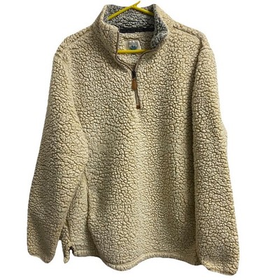 Nordic Fleece Women s Sherpa 1/4 Zip Ivory Fleece Pullover Coat Unisex Sz.2XL
