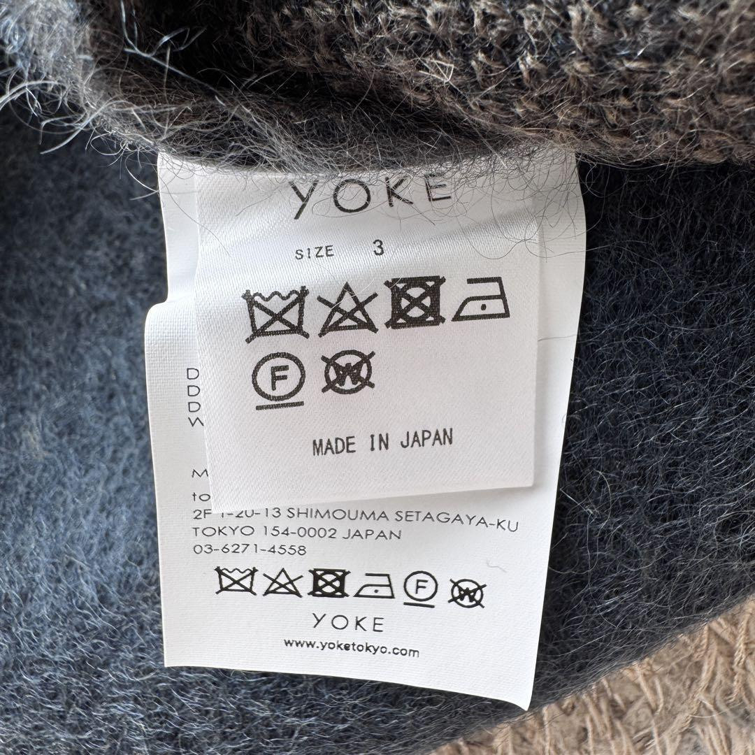YOKE Square Panel Mohair Cardigan Men's Size 3 Multicolor YOKE Square Panel Mohair Cardigan Men's Size 3 Multicolor