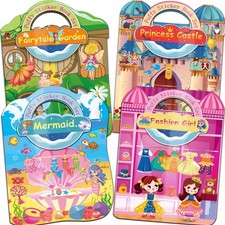 Kalysky Dress Up Sticker Books for 4 Set - Princess/Mermaid/Fairy/Fashion