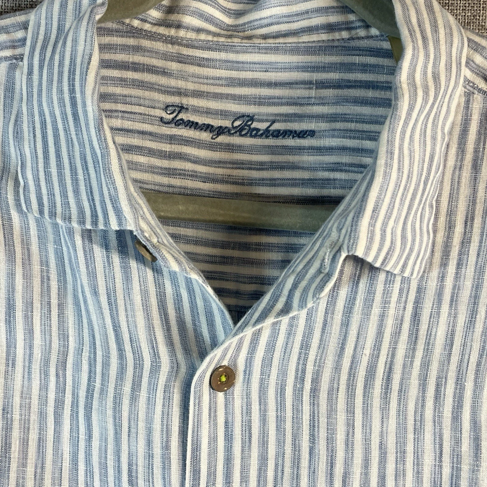 Tommy Bahama Shirt Beach Club Breezer 100% Linen Sz XL Long Sleeves E14