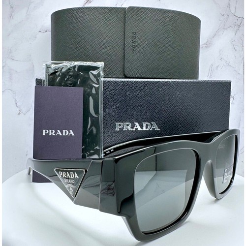 Neue schwarze PRADA Sonnenbrille PR 10ZS 1AB5S0 übergroßes Dreieck Logo authentisch - Bild 17 von 18