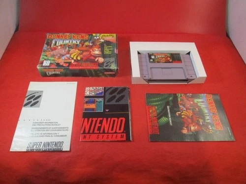 Donkey Kong Country 1 (Super Nintendo SNES) COMPLETE w/Box manual game WORKS! #R