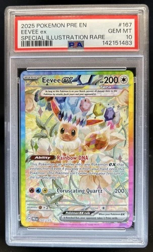 2025 Pokemon Prismatic Evolutions Eevee ex #167/131 PSA 10 GEM MINT