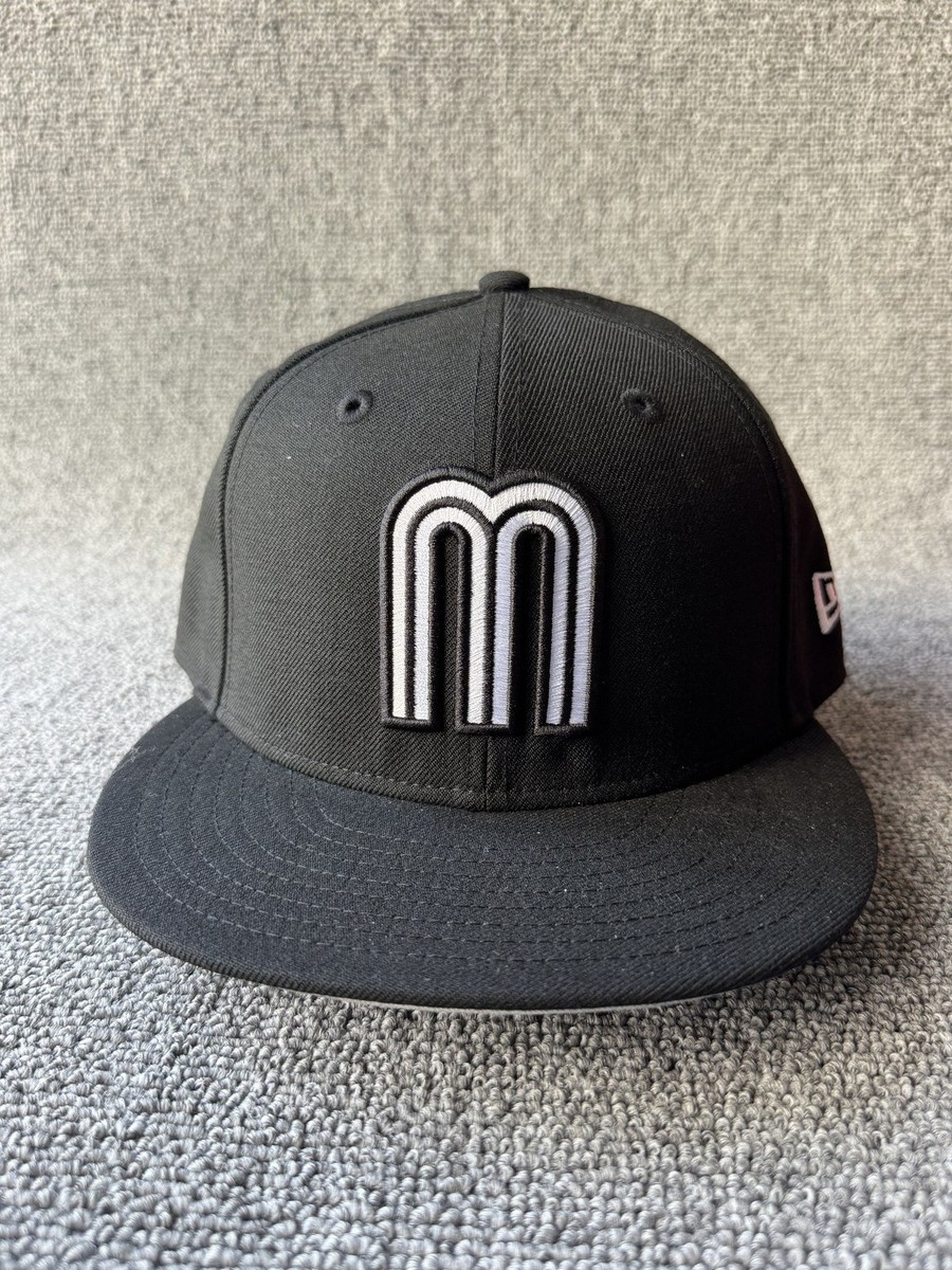 New Era Mexico Fitted Flat Brim Black 7 1 4 Baseball Cap Hat