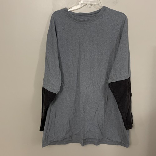 RedHead Size 2X Shirt Gray L/S Heavy Crew Neck Adult Partial Thermal Sleeves Z1 - Picture 2 of 6