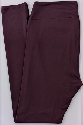 One Size LuLaRoe OS Leggings Solid Dark Plum Purple NWT 65 - Picture 5 of 7