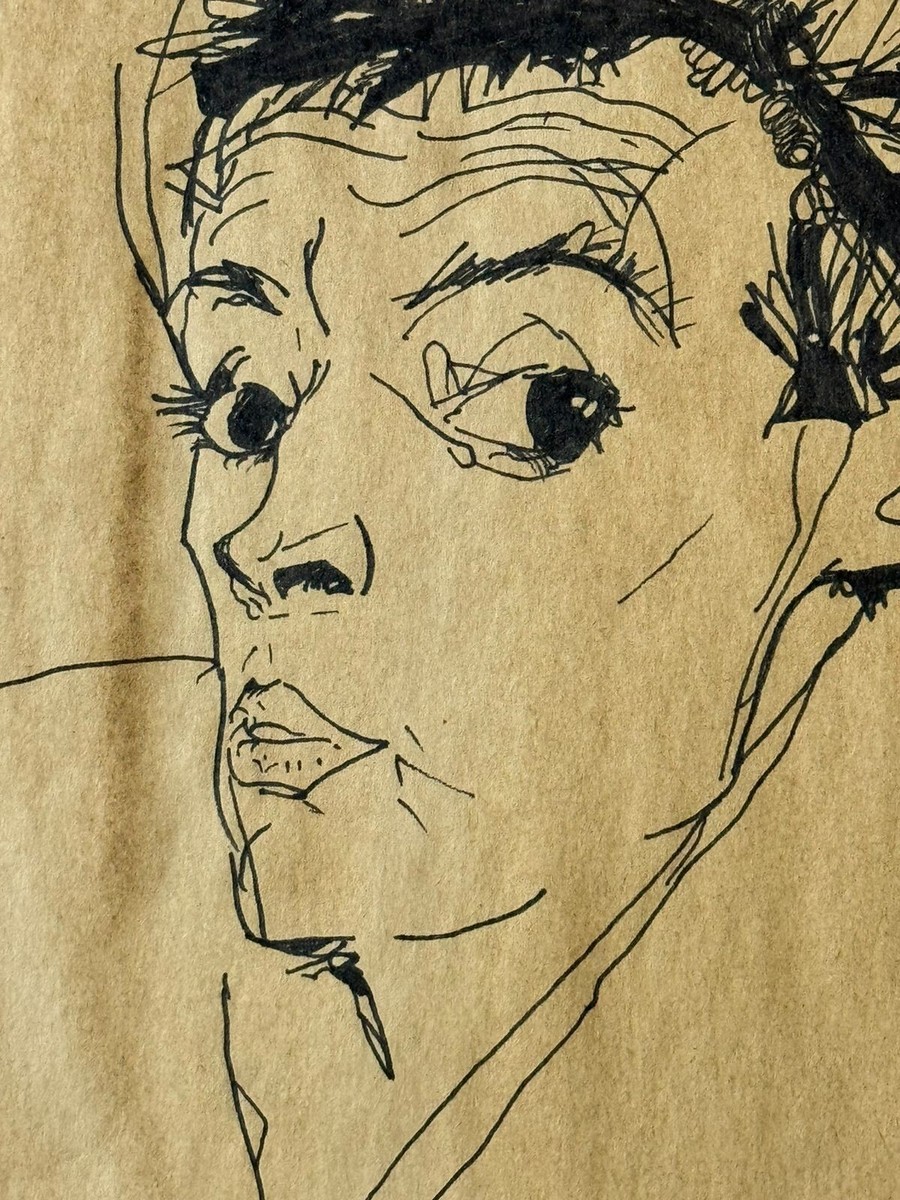 Egon Schiele 線画 木製フレーム付き Amazon.co.jp: エゴンシーレ・[Egon Schiele] プリキャンバス