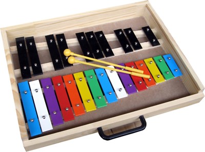 METALLOPHON IN DER BOX, Xylophon chromatisch, 25 BUNTE Klänge +2SOUNDEGGS GRATIS