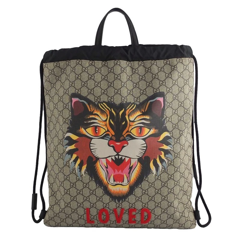 Sac à dos à cordon GUCCI 473872 GG Supreme sac à dos unisexe femme OCCASION authentique