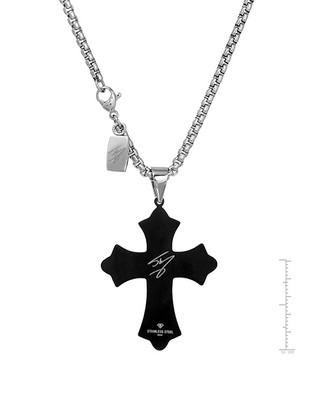 Men's Shaquille O'Neal Cross Necklace W/ 0.07 ctw Genuine Diamond