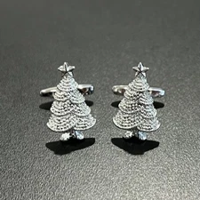 Christmas Tree Cufflinks For Men Birthday Wedding Gift Winter Holiday Cufflink