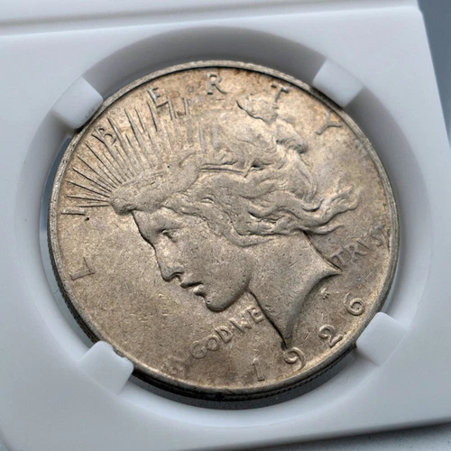 1926-S Peace Silver Dollar - AU - Natural Gold Toning - Great Eye Appeal