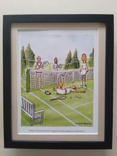 Oliver Preston Tennis print 'Ok, Lost My Serve, Spare Us The Dramatics'   FRAMED