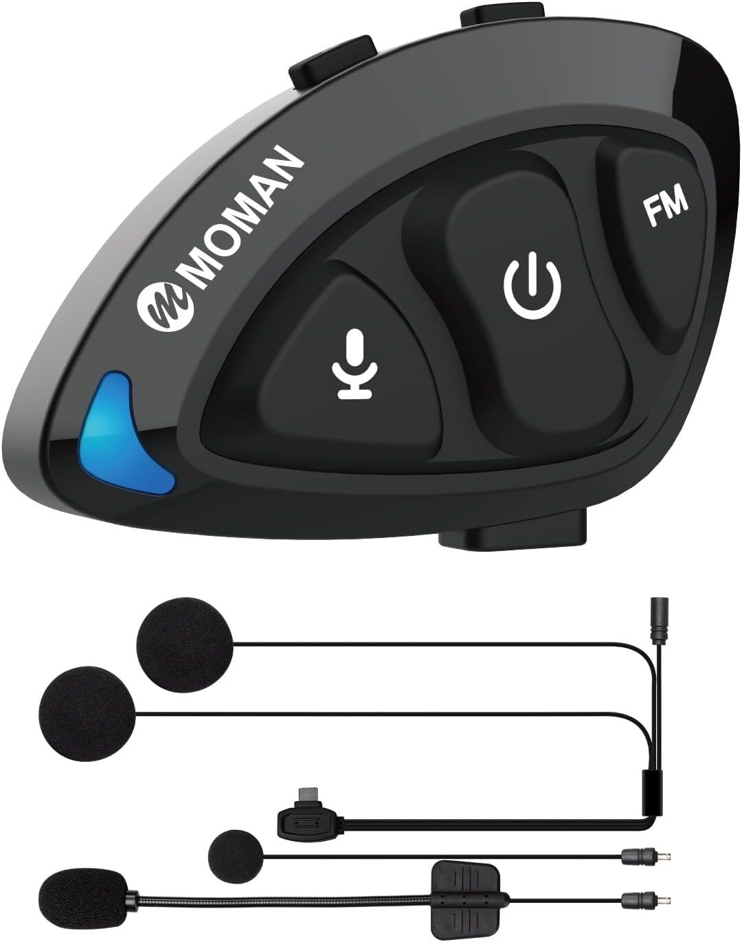 Moman RS-S Motorcycle Helmet Headset with HiFi Stereo/FM Rad