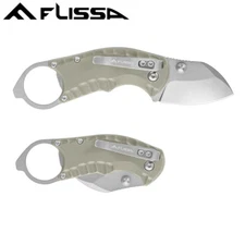 FLISSA 4" Folding Pocket Knife Steel EDC Pocket Knife w/Bottle Opener G10 Handle